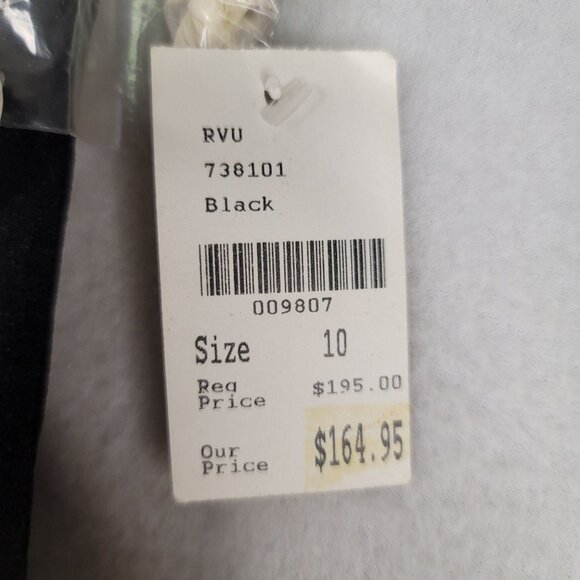 Revue Womens Genuine Leather Black Suede Pants Size 10 Mid-Rise Straight Leg - Picture 7 of 13